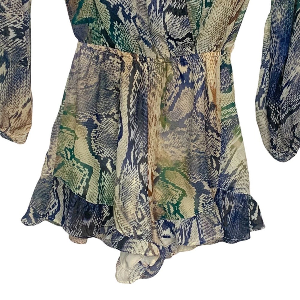 Show Me Your MuMu Rioconda Snakeskin Print‎ Rocky Romper sz XS - Picture 6 of 10